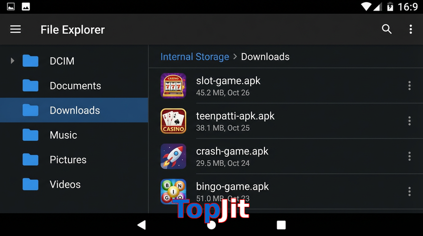 Main screen of TopJit gameapk page for PK players